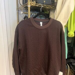NWT LULULEMON PERFECTLY OVERSIZED JACQUARD  CREW Brown Sweater